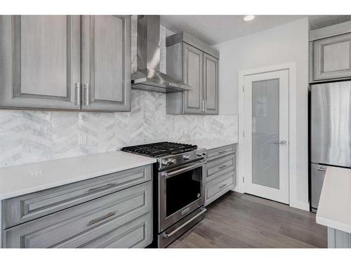 338 Shawnee Boulevard Sw, Calgary, AB - Indoor Photo Showing Kitchen With Stainless Steel Kitchen With Upgraded Kitchen