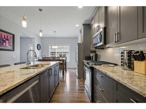 35 Masters Manor Se, Calgary, AB - Indoor Photo Showing Kitchen With Double Sink With Upgraded Kitchen