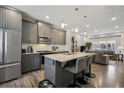 35 Masters Manor Se, Calgary, AB - Indoor Photo Showing Kitchen With Upgraded Kitchen