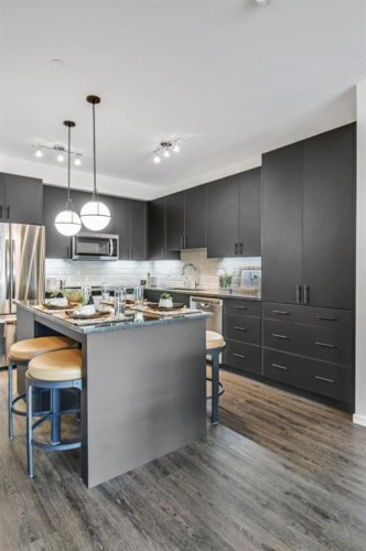 4115-15 Sage Meadows Landing Nw, Calgary, AB - Indoor Photo Showing Kitchen With Stainless Steel Kitchen With Upgraded Kitchen
