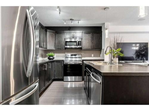 308 Redstone View, Calgary, AB - Indoor Photo Showing Kitchen With Stainless Steel Kitchen With Upgraded Kitchen