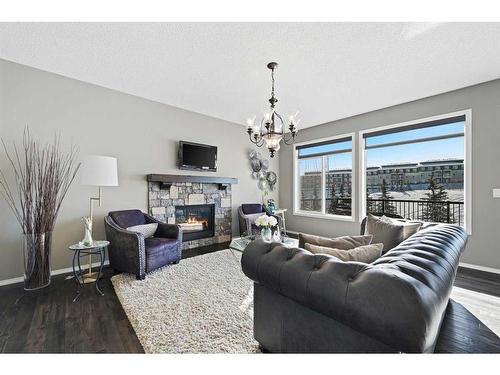 72 Nolanlake View Nw, Calgary, AB - Indoor Photo Showing Living Room With Fireplace