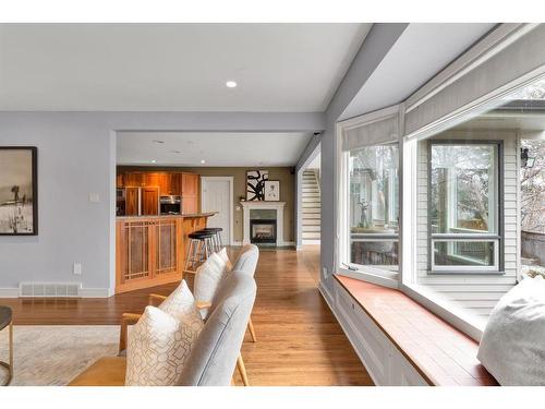 4316 Anne Avenue Sw, Calgary, AB - Indoor Photo Showing Living Room With Fireplace