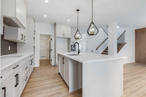 460 Rivercrest View, Cochrane, AB - Indoor Photo Showing Kitchen With Upgraded Kitchen