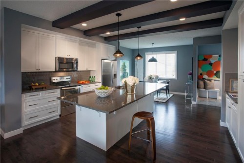 434 River Avenue, Cochrane, AB - Indoor Photo Showing Kitchen With Stainless Steel Kitchen With Upgraded Kitchen
