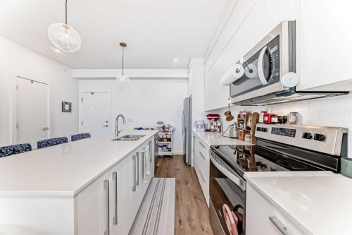 1614-60 Skyview Ranch Road Ne, Calgary, AB - Indoor Photo Showing Kitchen With Stainless Steel Kitchen With Upgraded Kitchen