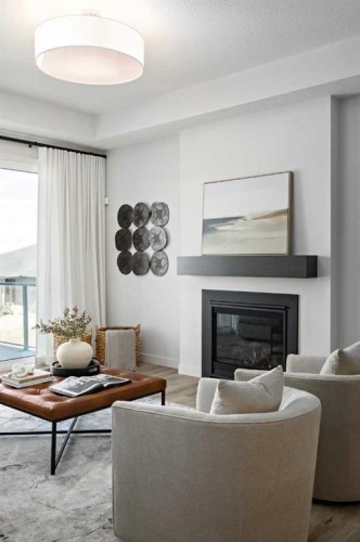 111 Sage Meadows View Nw, Calgary, AB - Indoor Photo Showing Living Room With Fireplace