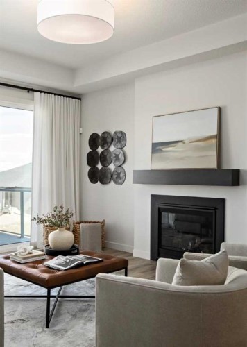 111 Sage Meadows View Nw, Calgary, AB - Indoor Photo Showing Living Room With Fireplace