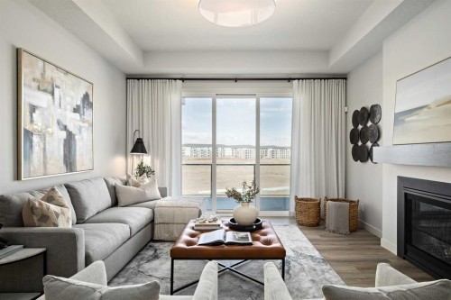 111 Sage Meadows View Nw, Calgary, AB - Indoor Photo Showing Living Room With Fireplace