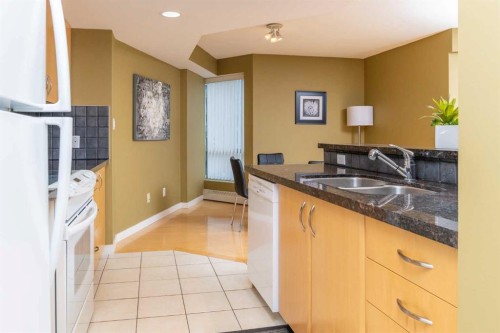 1403-1088 6 Avenue Sw, Calgary, AB - Indoor Photo Showing Kitchen With Double Sink