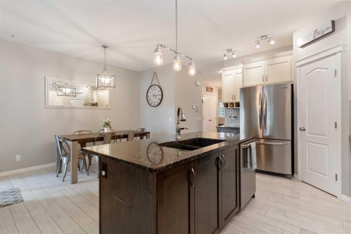95 Evansborough Common Nw, Calgary, AB - Indoor Photo Showing Kitchen With Double Sink With Upgraded Kitchen
