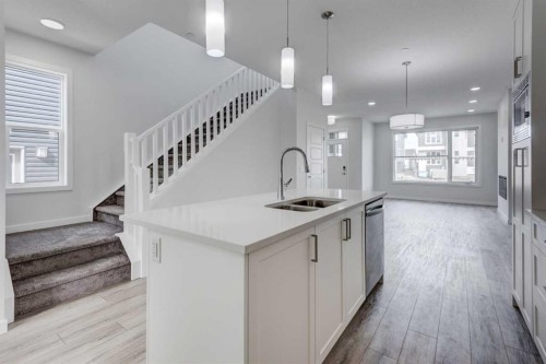 116 Herron Walk Ne, Calgary, AB - Indoor Photo Showing Kitchen With Double Sink With Upgraded Kitchen