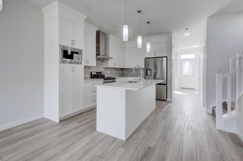 116 Herron Walk Ne, Calgary, AB - Indoor Photo Showing Kitchen With Stainless Steel Kitchen With Upgraded Kitchen