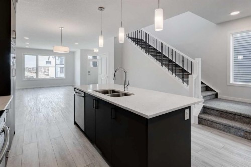 905 Livingston View Ne, Calgary, AB - Indoor Photo Showing Kitchen With Double Sink With Upgraded Kitchen