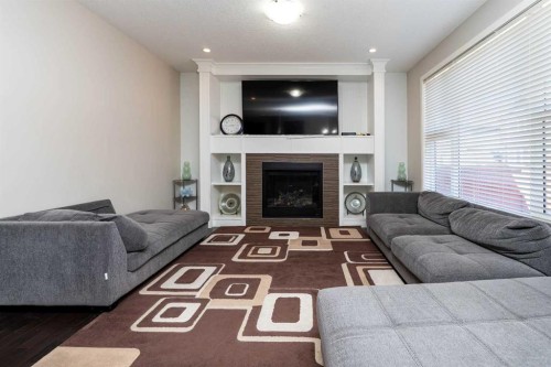 118 Saddlelake Way Ne, Calgary, AB - Indoor Photo Showing Living Room With Fireplace