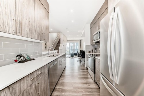204 Skyview Ranch Circle Ne, Calgary, AB - Indoor Photo Showing Kitchen With Stainless Steel Kitchen With Double Sink With Upgraded Kitchen