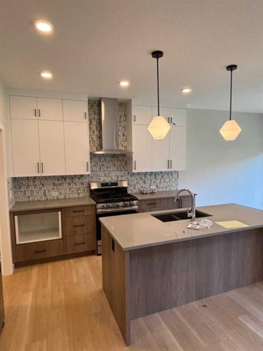 111 Chinook Winds Manor Sw, Airdrie, AB - Indoor Photo Showing Kitchen With Double Sink With Upgraded Kitchen
