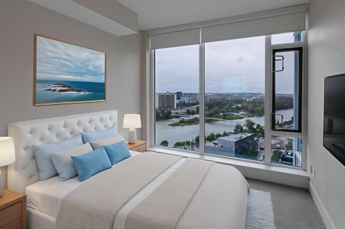 1504-519 Riverfront Avenue Se, Calgary, AB - Indoor Photo Showing Bedroom