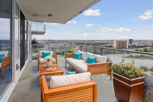 1504-519 Riverfront Avenue Se, Calgary, AB - Outdoor With Balcony With Deck Patio Veranda With View With Exterior