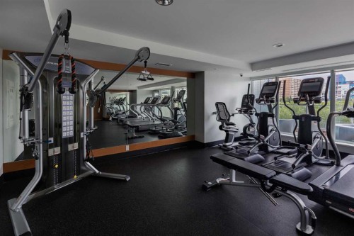 1504-519 Riverfront Avenue Se, Calgary, AB - Indoor Photo Showing Gym Room