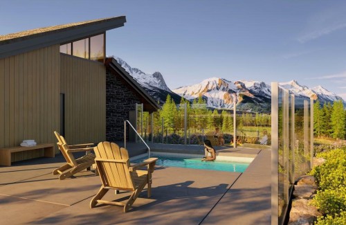119-20 Cascade Ridge, Canmore, AB - Outdoor With In Ground Pool
