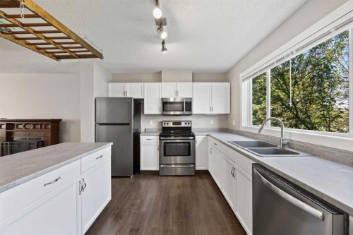 120 Prestwick Acres Lane Se, Calgary, AB - Indoor Photo Showing Kitchen With Double Sink