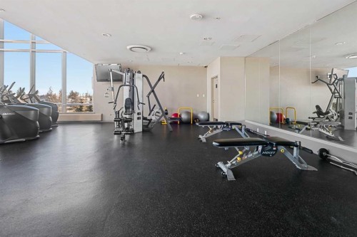 2005-77 Spruce Place Sw, Calgary, AB - Indoor Photo Showing Gym Room