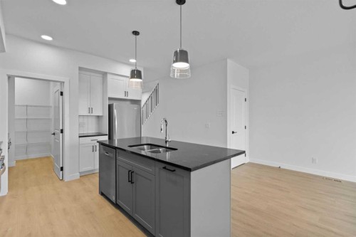 175 Belvedere Crescent Se, Calgary, AB - Indoor Photo Showing Kitchen With Double Sink With Upgraded Kitchen