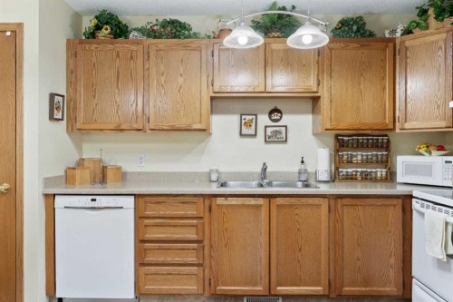 217 Arbour Cliff Close Nw, Calgary, AB - Indoor Photo Showing Kitchen With Double Sink
