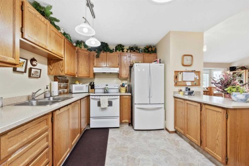 217 Arbour Cliff Close Nw, Calgary, AB - Indoor Photo Showing Kitchen With Double Sink