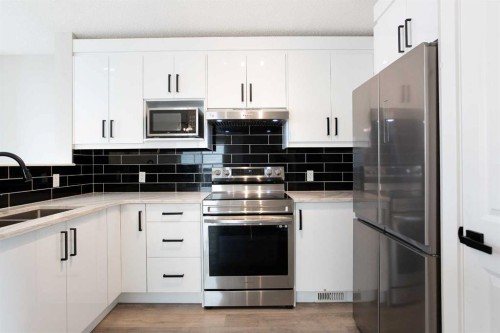 125 Martinpark Way Ne, Calgary, AB - Indoor Photo Showing Kitchen With Stainless Steel Kitchen With Double Sink With Upgraded Kitchen