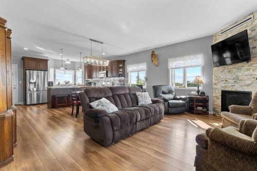 27138 Highway 27 Highway, Rural Mountain View County, AB - Indoor Photo Showing Living Room With Fireplace