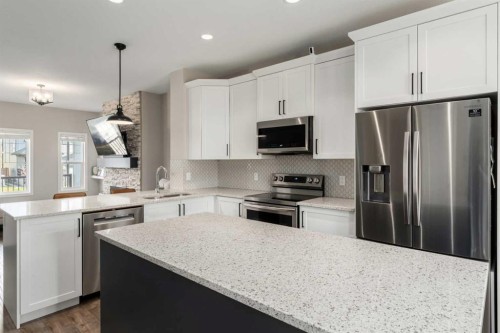 228 Ravenstern Crescent Se, Airdrie, AB - Indoor Photo Showing Kitchen With Upgraded Kitchen
