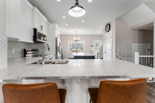 228 Ravenstern Crescent Se, Airdrie, AB - Indoor Photo Showing Kitchen With Double Sink With Upgraded Kitchen