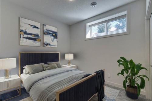 69 Shawnee Green Sw, Calgary, AB - Indoor Photo Showing Bedroom