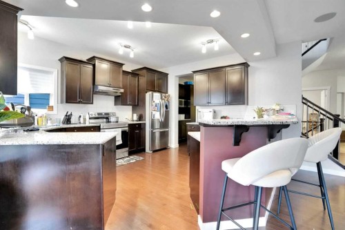 16 Silverado Skies Lane Sw, Calgary, AB - Indoor Photo Showing Kitchen With Stainless Steel Kitchen With Upgraded Kitchen