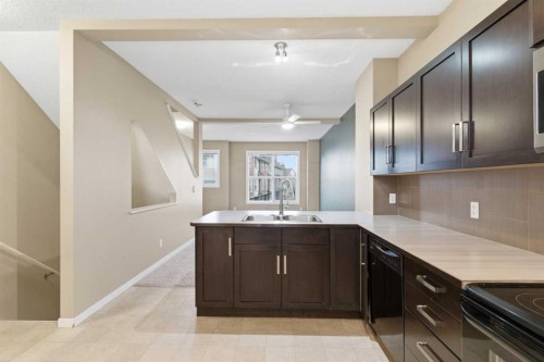 172 New Brighton Point Se, Calgary, AB - Indoor Photo Showing Kitchen With Double Sink