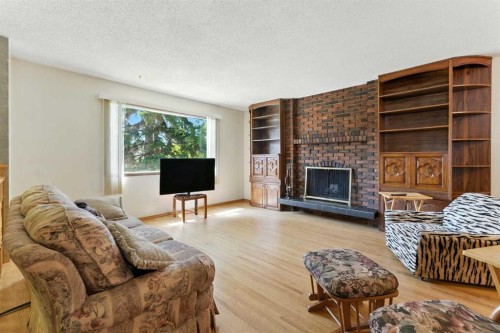 5720 Madigan Drive Ne, Calgary, AB - Indoor Photo Showing Living Room With Fireplace