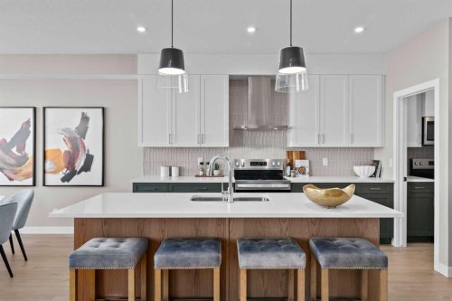 159 Belvedere Crescent Se, Calgary, AB - Indoor Photo Showing Kitchen With Double Sink With Upgraded Kitchen