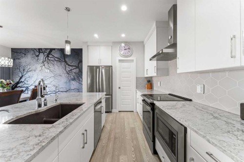 804 Shawnee Terrace Sw, Calgary, AB - Indoor Photo Showing Kitchen With Upgraded Kitchen