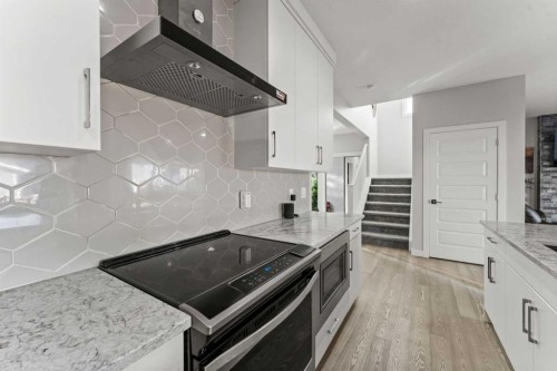 804 Shawnee Terrace Sw, Calgary, AB - Indoor Photo Showing Kitchen With Upgraded Kitchen