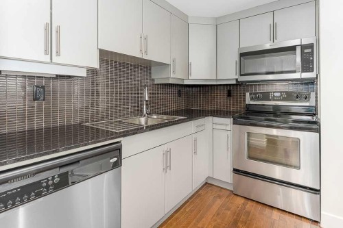 303-410 1 Avenue Ne, Calgary, AB - Indoor Photo Showing Kitchen With Stainless Steel Kitchen With Upgraded Kitchen