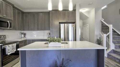 135 Reunion Loop Nw, Airdrie, AB - Indoor Photo Showing Kitchen With Upgraded Kitchen