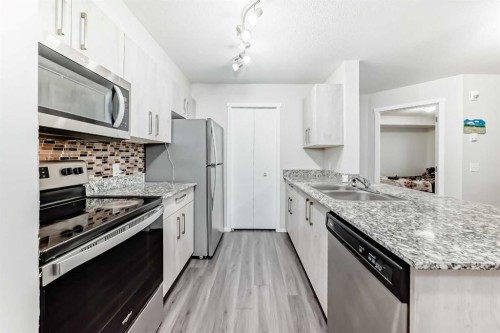 4513-4641 128 Avenue Ne, Calgary, AB - Indoor Photo Showing Kitchen With Stainless Steel Kitchen With Double Sink With Upgraded Kitchen