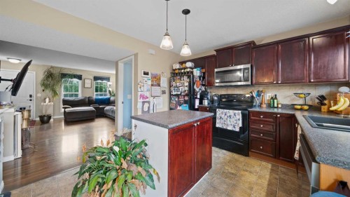 221 Elgin Place Se, Calgary, AB - Indoor Photo Showing Kitchen With Double Sink