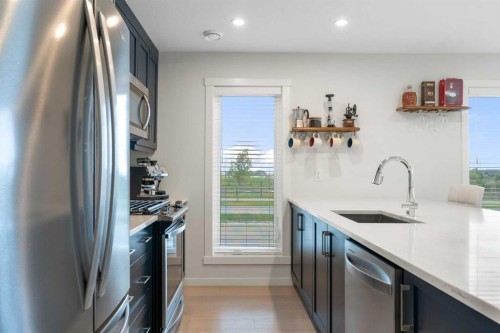 20531 Seton Way Se, Calgary, AB - Indoor Photo Showing Kitchen With Upgraded Kitchen