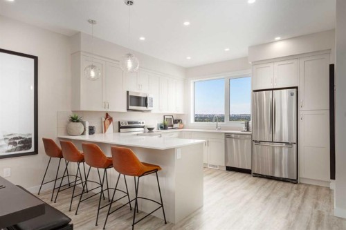84-1453 Na'A Drive Sw, Calgary, AB - Indoor Photo Showing Kitchen With Stainless Steel Kitchen With Upgraded Kitchen
