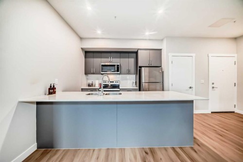 2202-151 Skyview Bay Ne, Calgary, AB - Indoor Photo Showing Kitchen With Stainless Steel Kitchen With Double Sink With Upgraded Kitchen