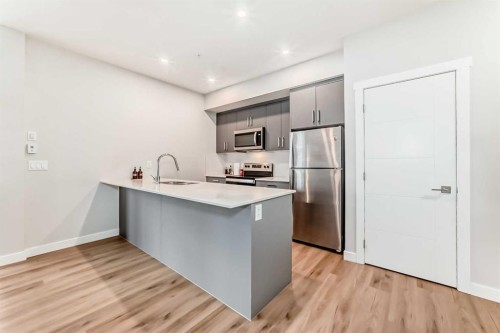 2202-151 Skyview Bay Ne, Calgary, AB - Indoor Photo Showing Kitchen With Stainless Steel Kitchen