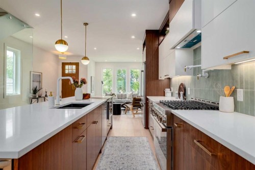 1612 16A Street Se, Calgary, AB - Indoor Photo Showing Kitchen With Double Sink With Upgraded Kitchen